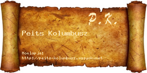 Peits Kolumbusz névjegykártya